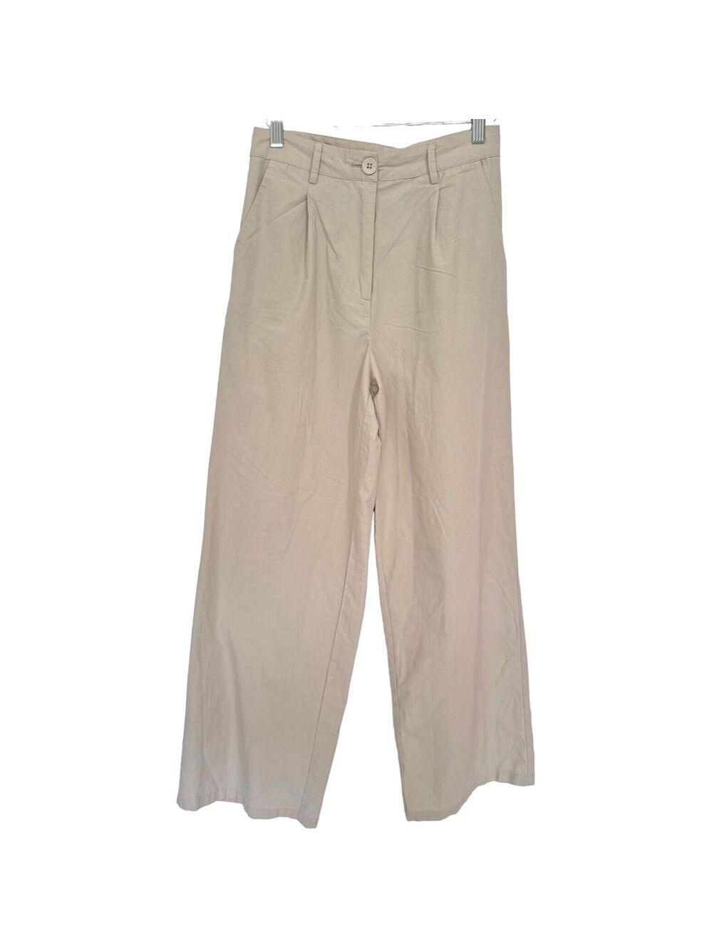 Princess Polly High Rise Wide Leg Pants Lightweight Stretch Cotton Women's Sz 4